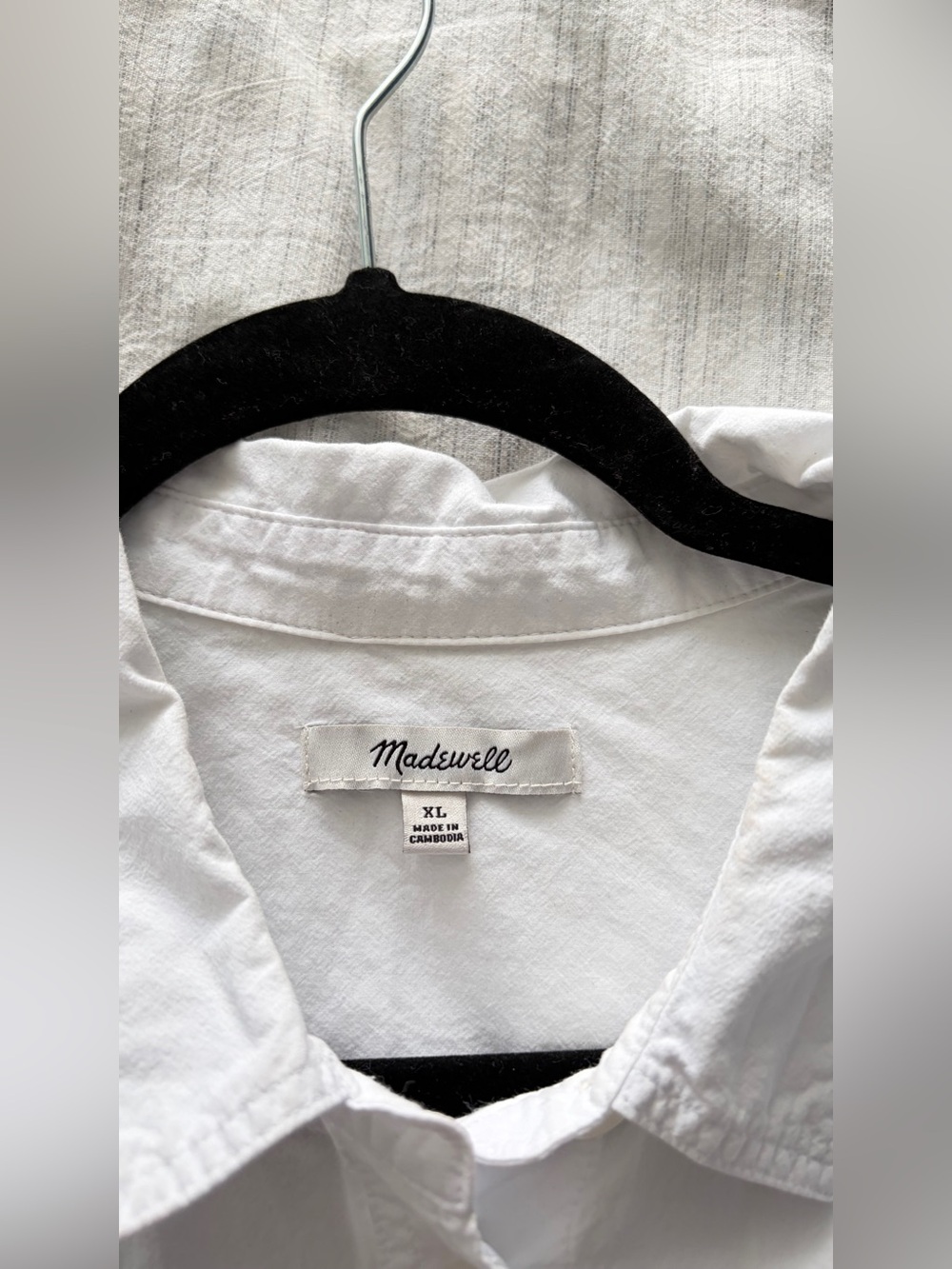 Madewell White Cotton Button-Down Shirt